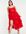 Midi-jurk met korset en stroken van tule in rood