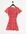Mini jurk van ecovero met ingesnoerde taille in rode bloemenprint-Rood
