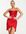 The Label - Satijnen mini-jurk met ingebouwd korset en overslag in rood