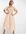 ASSO DESIGN - Gerimpelde linnen midi-jurk met korsettaille en pofmouwen in stone-Neutraal