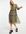 Gelaagde midaxi-jurk in bloemenprint met smokwerk-Meerkleurig