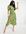 Girl In Mind - Midi-jurk met wijde mouwen en split bij het been in geel met groene wervelprint-Veelkleurig