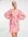 Gerimpelde mini jurk van gestipt jacquard met gestrikte voorkant in saliegroen-Roze