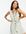 Exclusives - Mini jurk met knopen aan de voorkant en gestrikte taille in saliegroene stippenprint-Wit
