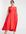 Midi jurk met ongelijke zoom in rood
