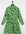 Rechtvallende jurk strik om de buik en ruches in vintage bloemenprint-Groen