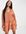 Gelaagde mini-jurk met gestrikte hals in roestbruin-Oranje