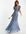 Bruidsmeisjes - Lange jurk met versiering en fladdermouwen in donkerblauw