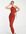 ASOS DESIGN Tall - Midaxi bodycon jurk met blote schouder, gestrikte achterkant en rimpeleffect in chocoladebruin-Zwart