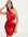 The Label - Satijnen mini-jurk met uitsnijding in rood