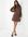 Aangerimpelde mini-jurk met strik en gelaagde mouwen in bruin met stippen