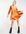 Mini jurk van gerecycled fluweel in roestbruin-Oranje