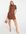 Mini bodycon-jurk met rimpeleffect in bruin