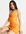 ASOS DESIGN Petite - Diepuitgesneden mini jurk met broderie en rimpeleffect aan de zijkant in oranje-Groen