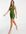 Soepelvallen mini-jurk met keyhole in kaki-Groen