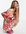 Mini jurk met sweetheart halslijn en felgekleurde wervelende print-Veelkleurig