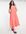 Lange jurk met A-lijn en lage ronde hals in roze en oranje wervelprint-Veelkleurig