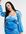 Exclusives - Fluwelen mini jurk met hartvormige halslijn en volumineuze mouwen in blauw-Groen