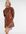 Oversized mini-overhemdjurk met volumineuze mouwen van imitatieleer-Bruin