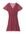 Semi-transparante jurk met all over print en volant roze/rood