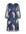 A-lijn jurk met bladprint blauw/ecru