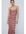 Fijngebreide maxi jurk met grafische print rood/roze