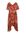 A-lijn jurk met bladprint en ceintuur rood/multi