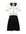 Fijngebreide jurk met contrastbies en contrastbies ecru/ zwart