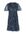 Semi-transparante trapeze jurk met all over print en kant donkerblauw/ecru