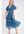 Semi-transparante jurk met all over print en plooien blauw