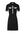 Fijngebreide jurk met contrastbies en contrastbies zwart/ ecru