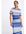 Fijngebreide maxi jurk met all over print blauw/ ecru