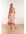 A-lijn jurk Marlinda met all over print en franjes wit/oranje/roze