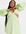 X Yasmine Chanel – Skater-Kleid aus Satin in Grün mit Zierausschnitt und voluminösen Ärmeln