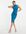– Kurzes Bodycon-Kleid in Blaugrün mit Stehkragen