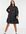 – Gepunktetes Popeline-Minikleid mit Rüschenkragen in Schwarz