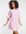 – Oversize-T-Shirt-Kleid mit Rüschensaum und rosa und lila Streifen