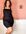 ASOS DESIGN Curve – Geripptes Bodycon-Kleid in Schwarz mit eckigem Ausschnitt