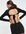 Flounce – Figurbetontes Minikleid in Schwarz mit Rückenausschnitt