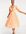 – Plissiertes Midi-Skater-Kleid in Koralle mit Schnürung vorn und Puffärmeln-Rosa