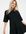 ASOS DESIGN Petite – Oversize-T-Shirt-Kleid mit Volantsaum in Schwarz
