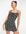 – Mila – Camisole-Kleid mit Blümchenmuster und Schnürung vorne-Schwarz