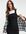 ASOS DESIGN Tall – Figurbetontes Kleid aus Jeansstoff im Pinny-Stil mit Naht in Schwarz