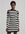 – Feinstrick-Pulloverkleid in Schwarz-Weiß gestreift mit Zierausschnitten-Mehrfarbig