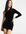 – Mini-Bodycon-Kleid mit One-Shoulder-Träger und geraffter Seite aus Samt in Schwarz