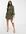 ASOS DESIGN Petite – Tailliertes Minikleid im Stil der 70er mit Wickeloptik in Khaki-Grün
