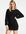– Langärmliges Mini-Pulloverkleid in Schwarz
