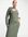 ASOS DESIGN Curve – Geripptes Kleid mit asymmetrischem Zierausschnitt und langen Ärmeln mit Daumenlöchern-Grün