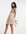 – Bridesmaid – Schulterfreies Mini-Tüllkleid in Helltaupe mit Neckholder und farblich passenden feinen Pailletten-Rosa