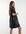 – Mini-Babydoll-Kleid in schwarzer Lederoptik